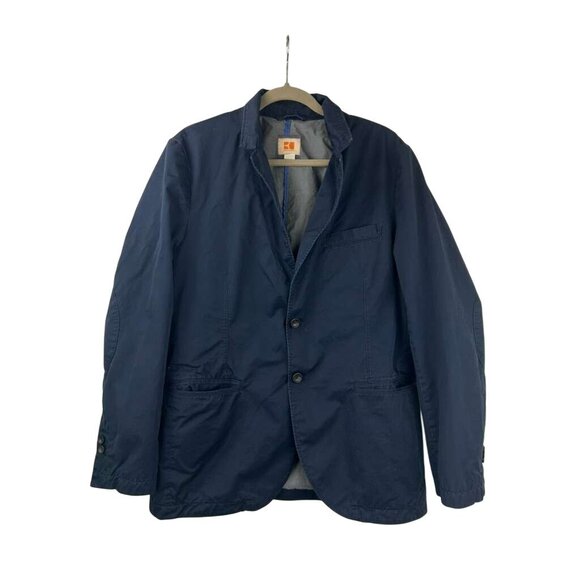 Hugo Boss Orange Men's Size 42R Blazer Navy Blue Jacket Buttons Front Pockets - Picture 1 of 16